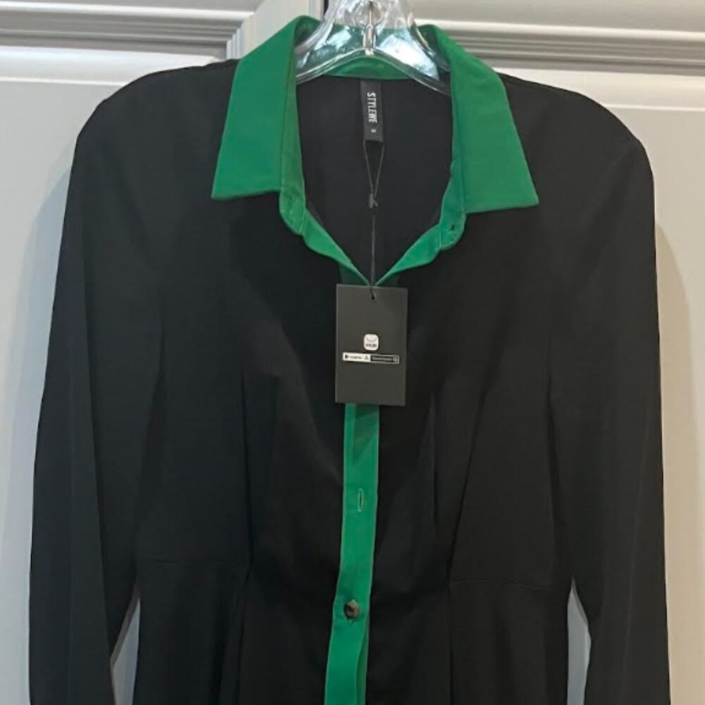 STYLWE Black & Green Ankle Length Dress